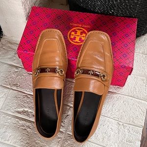 Tory Burch Perrine Square Toe Camel Loafer